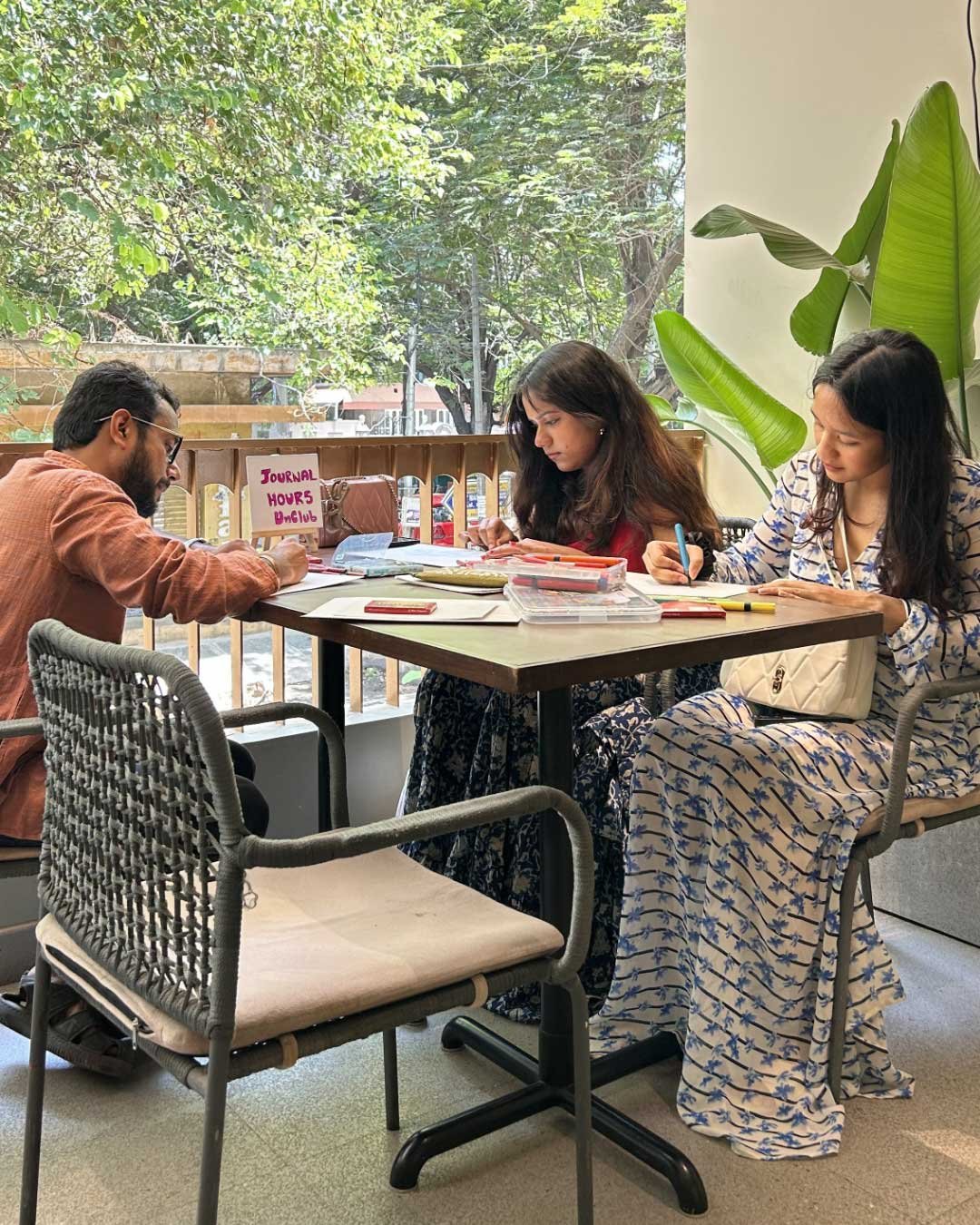 People enjoying the Toffee & Talk cafe